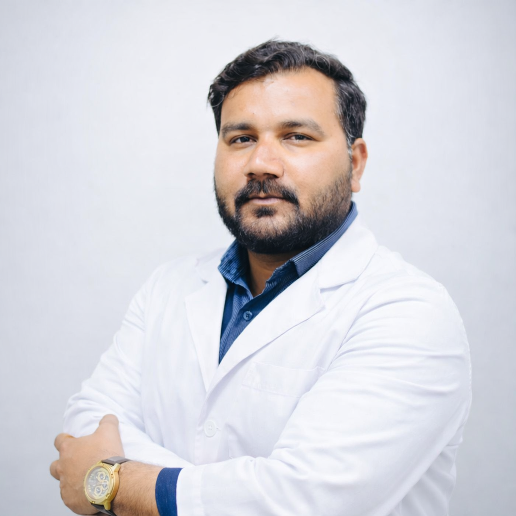 An Indian Doctor in White Apron