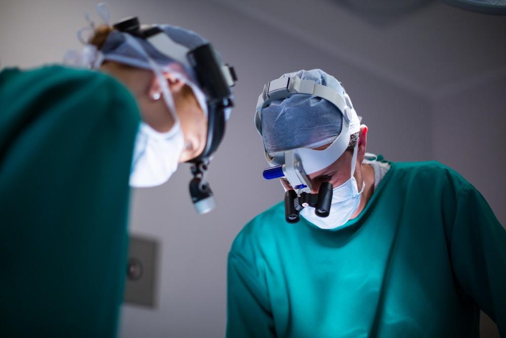 Two doctors in an Operation theater