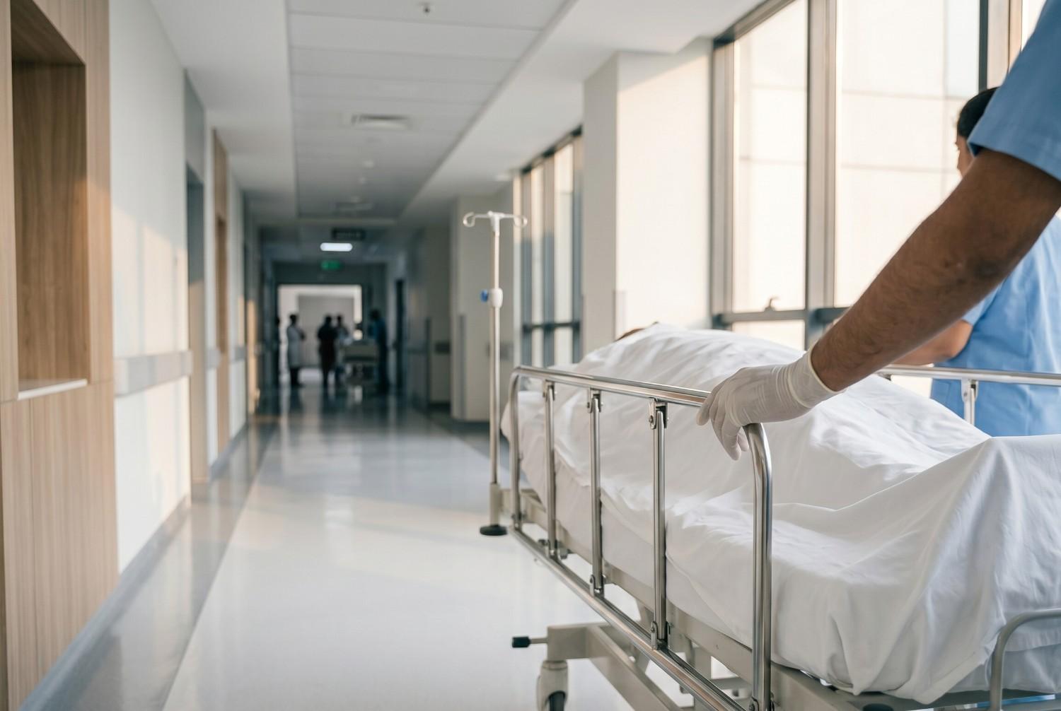 Patient trolley in Corridor