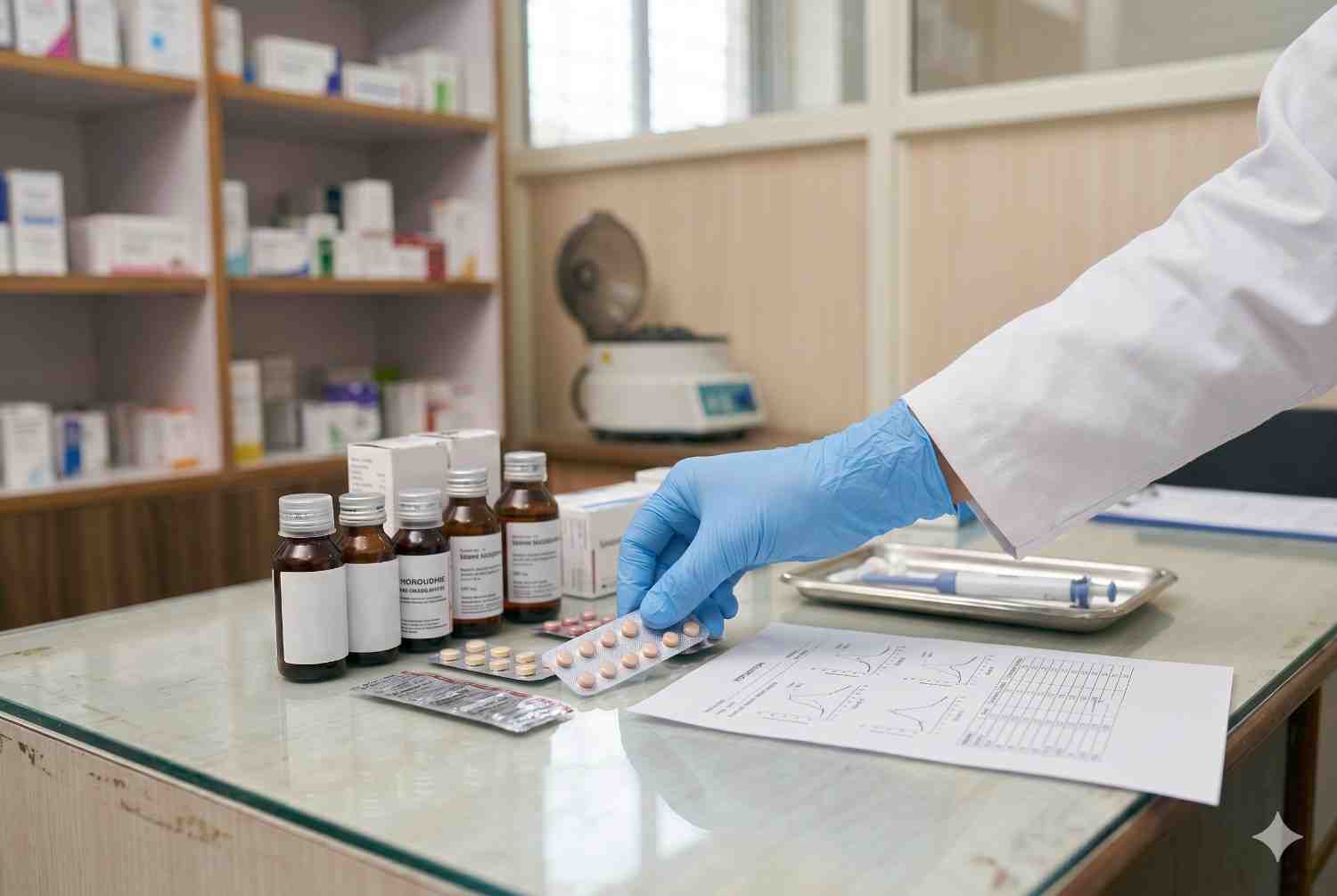 A doctor handling medications