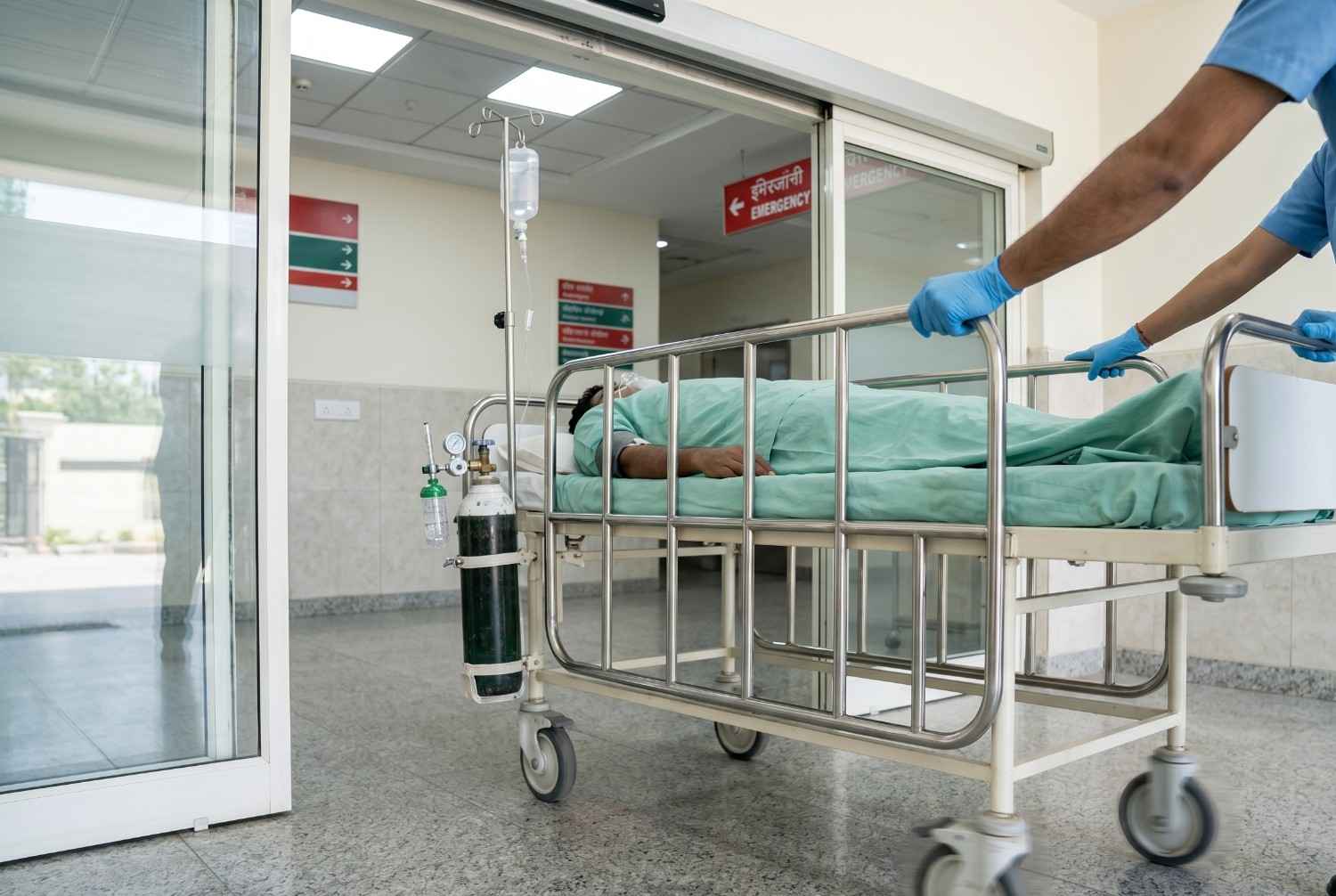 Patient on a trolley